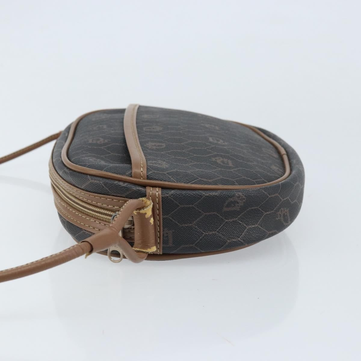 Christian Dior Vintage Honeycomb Canvas and Leather, Black, Canvas, Shoulder Bag