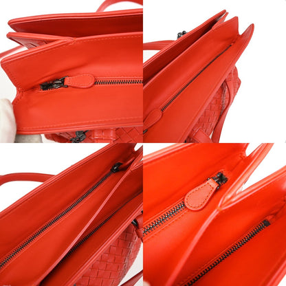 Bottega Veneta 2-Pocket Convertible Tote Intrecciato Nappa, Red, Leather, Tote Bag