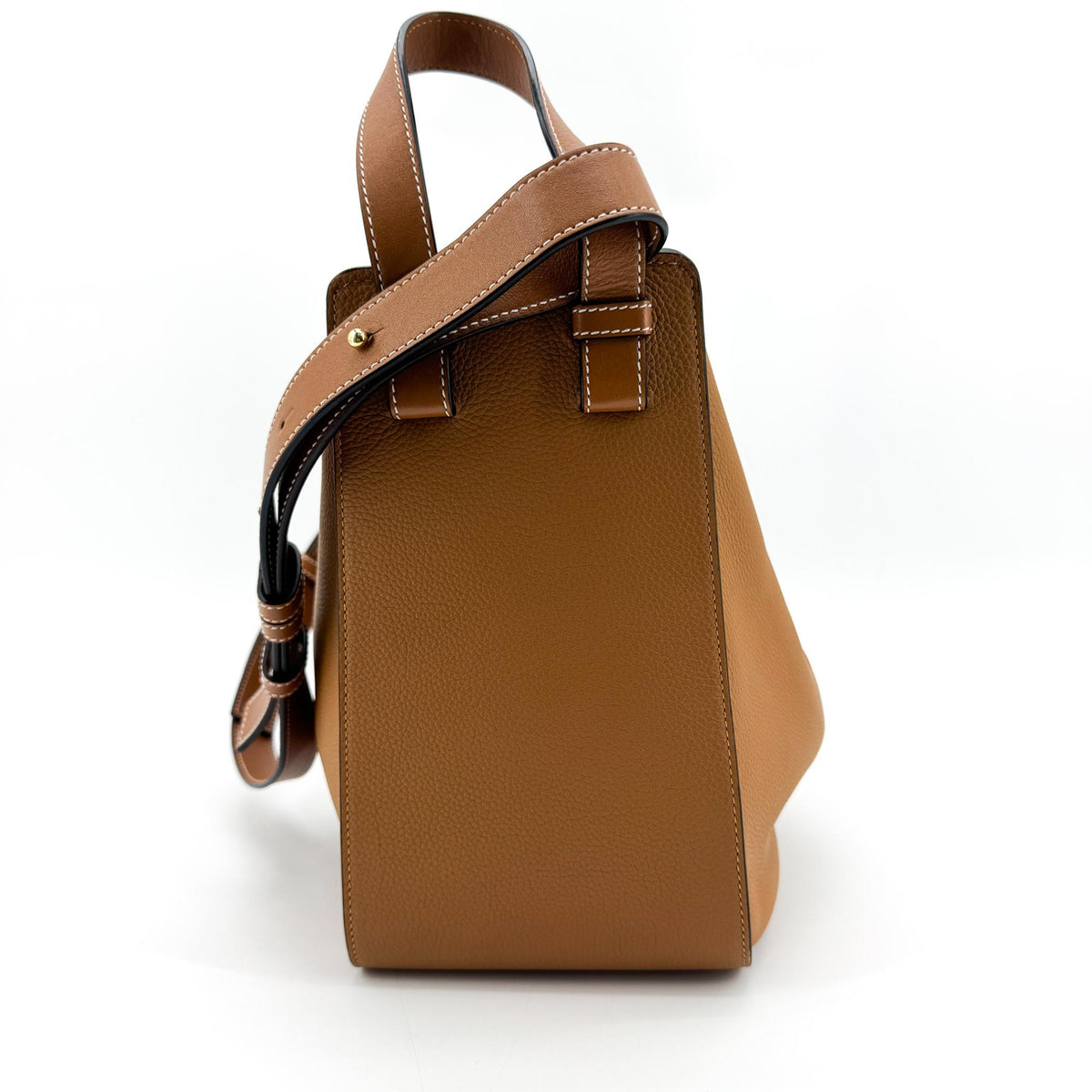 Loewe Hammock Leather, Brown, Leather, Handbag