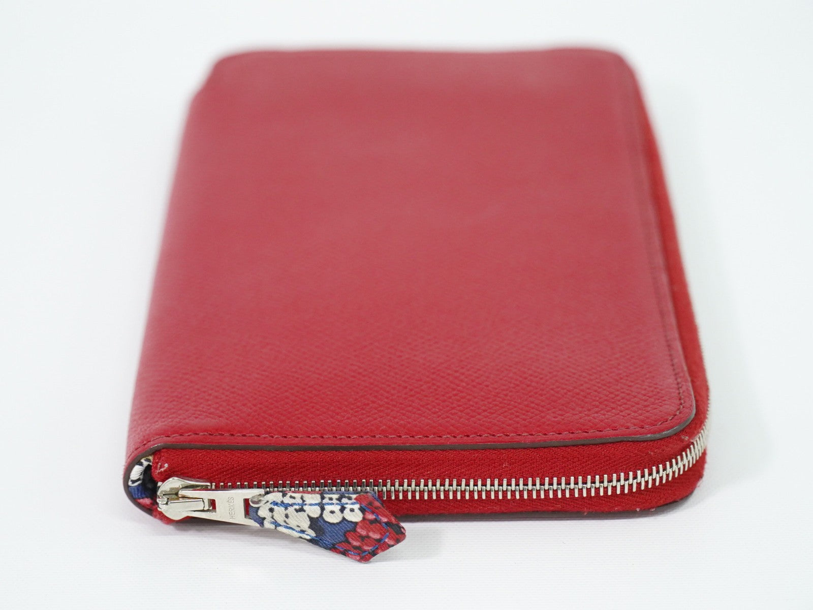 Hermes Azap Zip Around Silk'in Epsom, Red, Leather, Wallet
