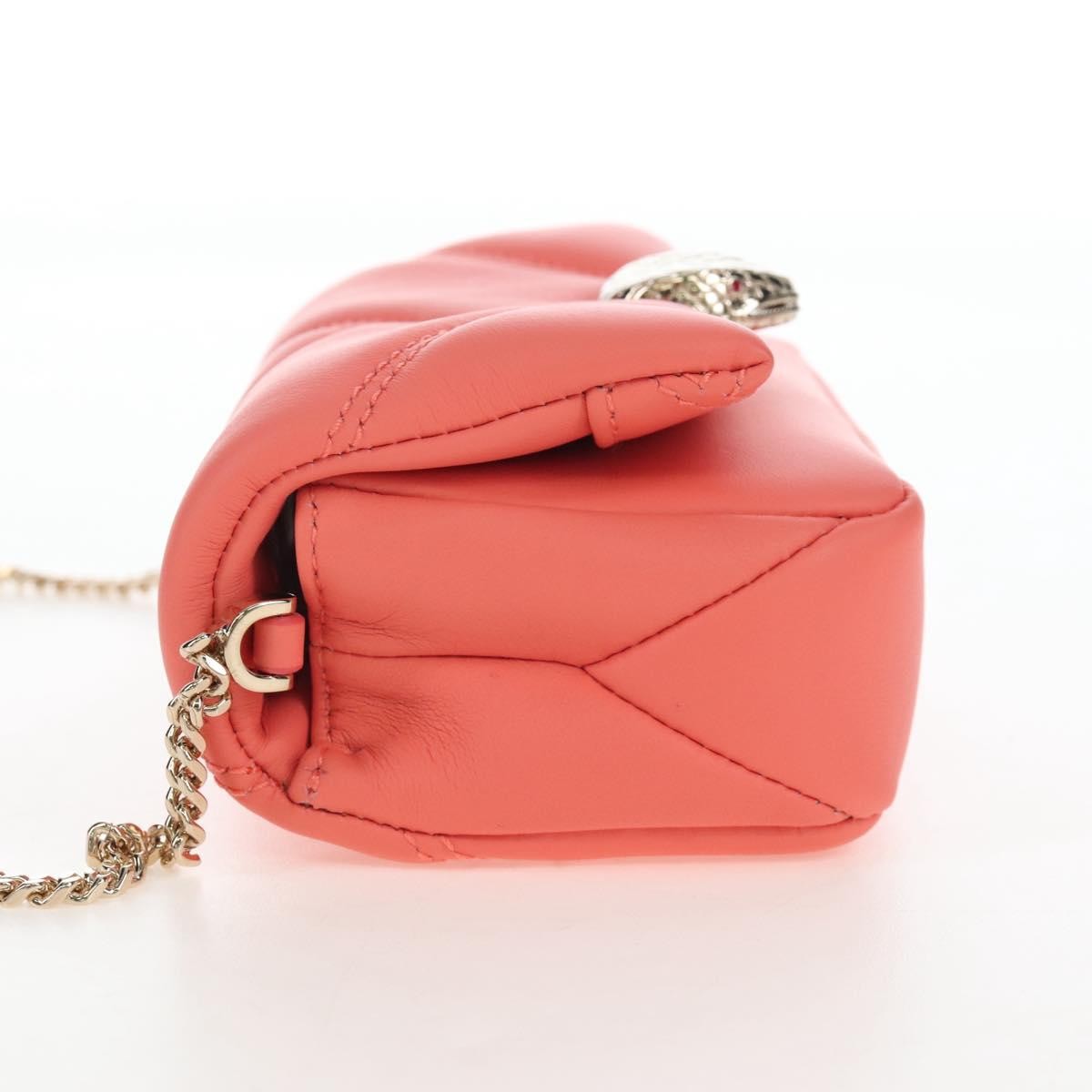 Bvlgari Serpenti Cabochon Diagonal Quilted Leather, Pink, Leather, Shoulder Bag