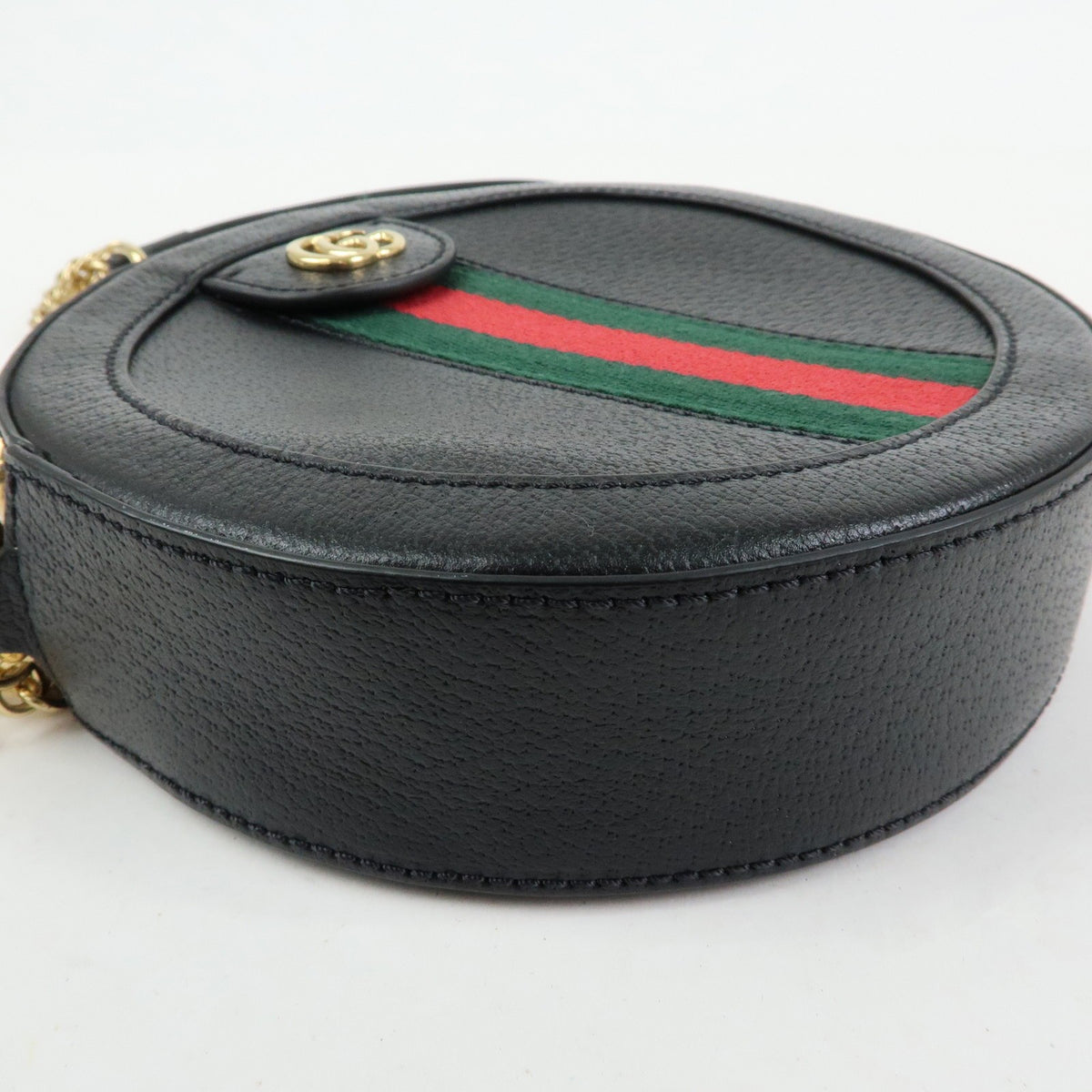 Gucci Ophidia Round Leather, Black, Leather, Shoulder Bag