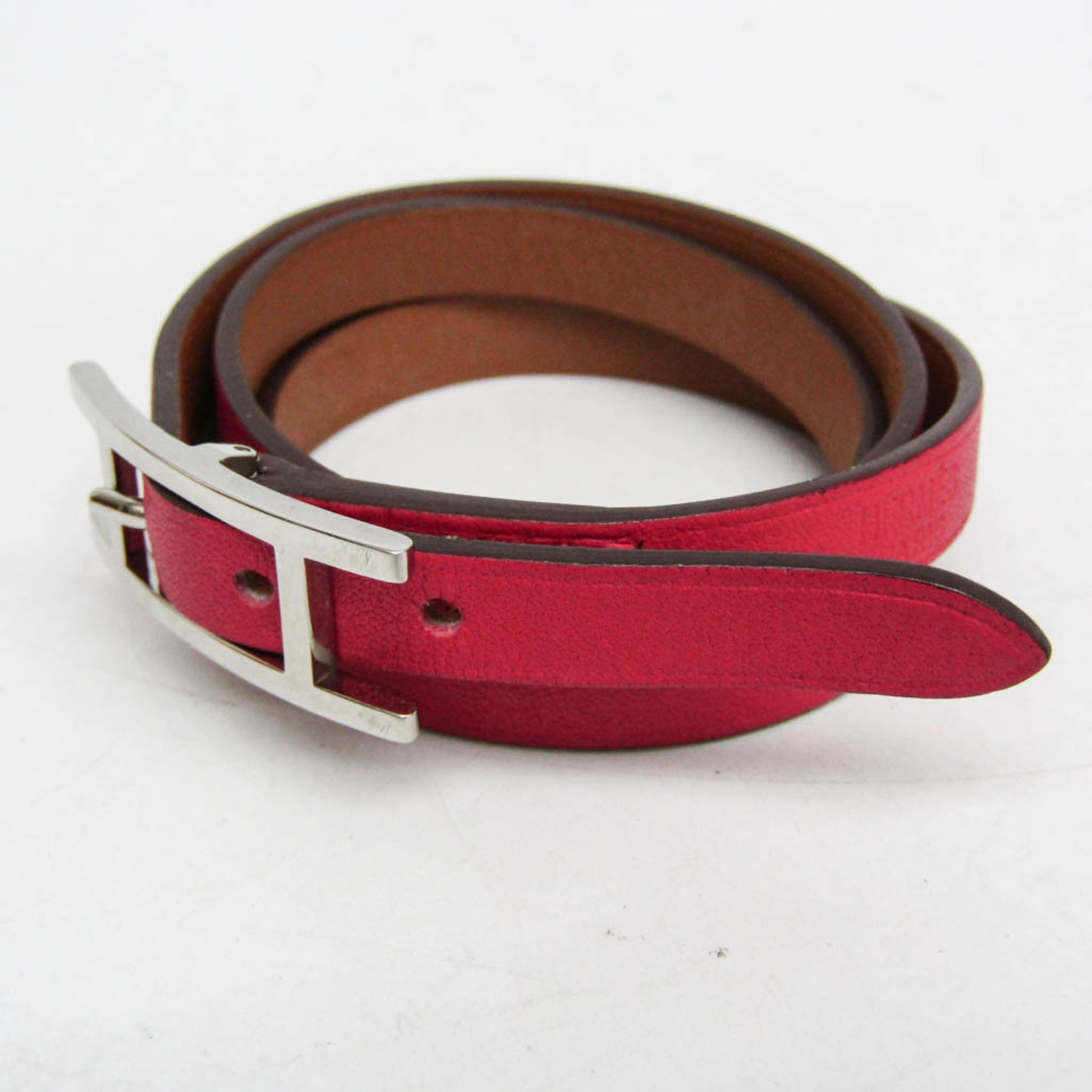 Hermes Hapi 3 Leather with Metal, Pink, Leather, Bracelet