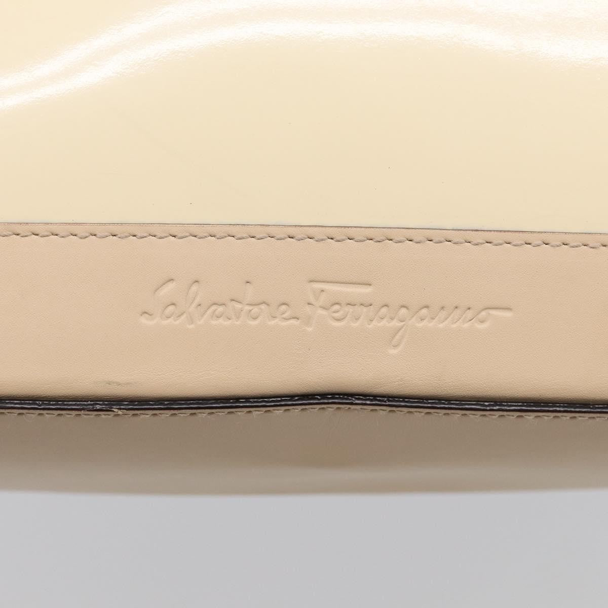 Salvatore Ferragamo Vintage Patent Leather, Beige, Patent Leather, Shoulder Bag