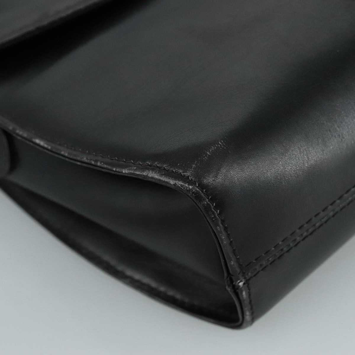 Salvatore Ferragamo Gancini Flap Leather, Black, Leather, Shoulder Bag