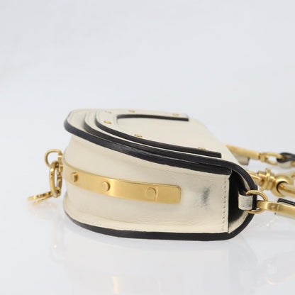Chloe Nile Minaudière Leather, White, Leather, Handbag