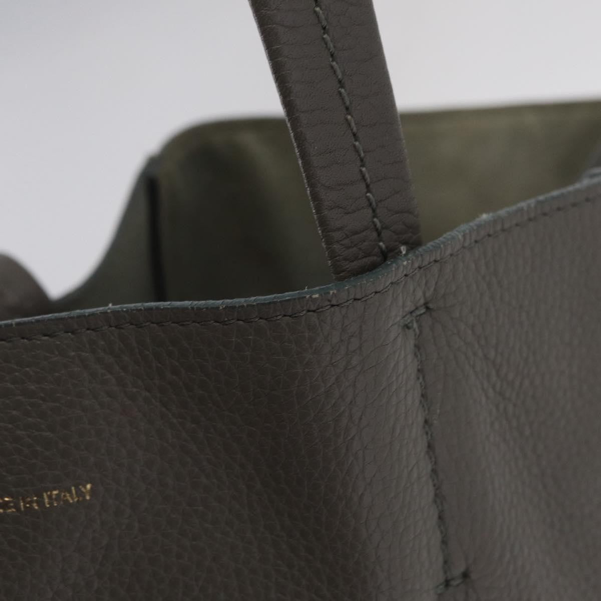Celine Phantom Cabas Leather, Gray, Leather, Tote Bag
