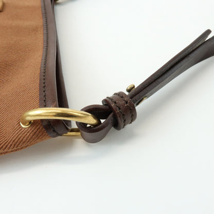 Saint Laurent Kahara Cassandra Canvas, Brown, Canvas, Shoulder Bag