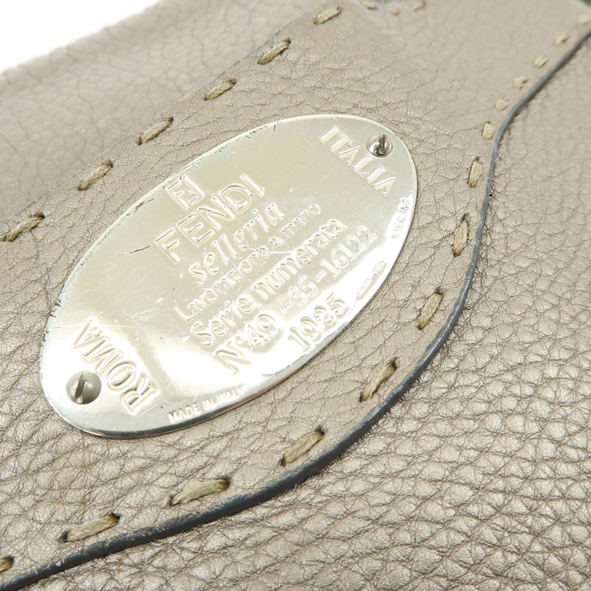 Fendi Selleria Leather, Neutral, Leather, Crossbody Bag