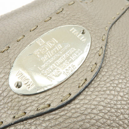Fendi Selleria Leather, Neutral, Leather, Crossbody Bag