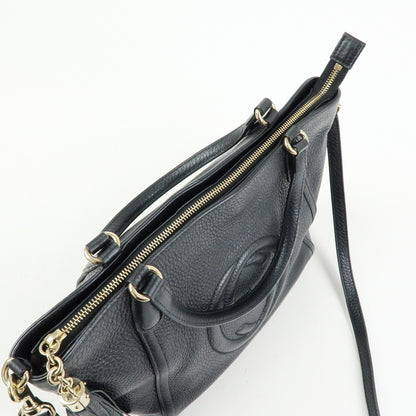 Gucci Soho Convertible Top Handle Leather, Black, Leather, Handbag