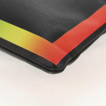 Louis Vuitton Pochette A4 Rainbow Taiga Leather, Black, Leather, Clutch