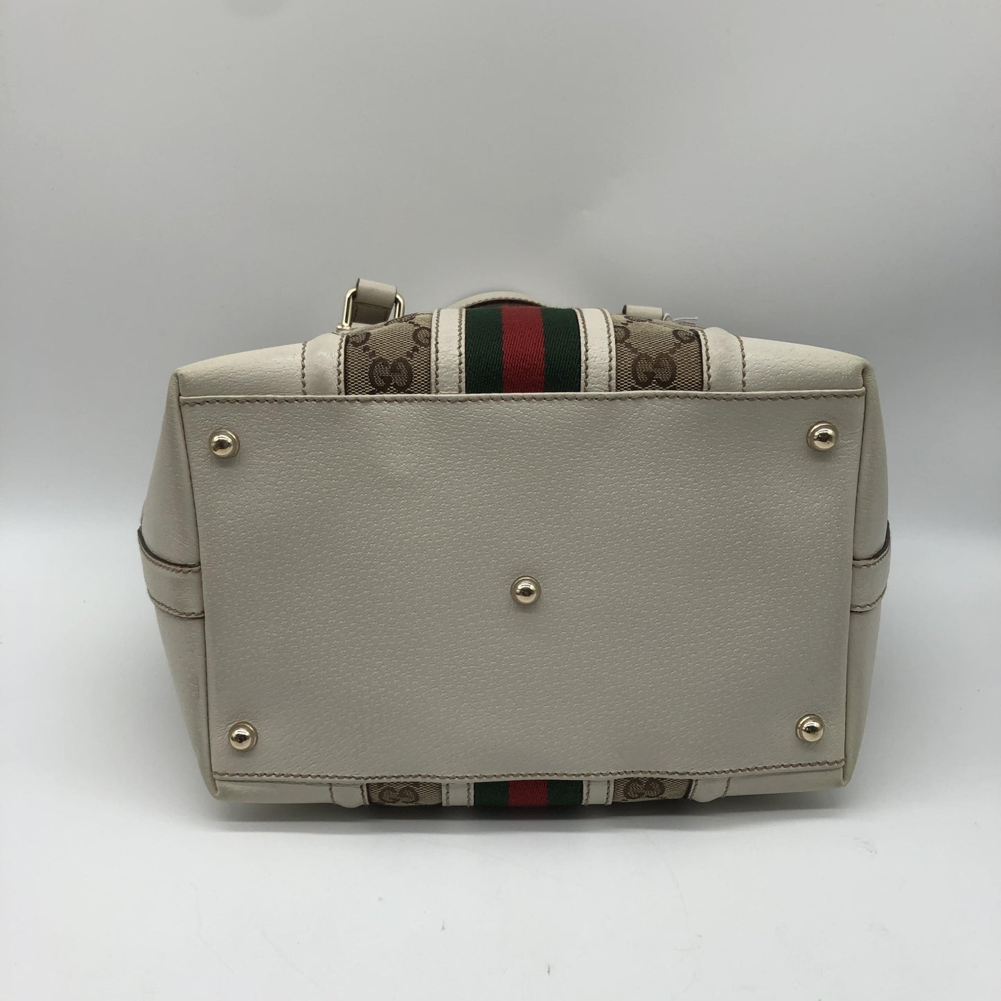 Gucci Treasure Boston GG Canvas and leather, Beige, Canvas, Handbag