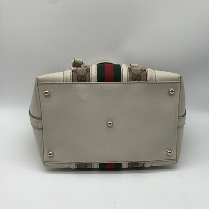 Gucci Treasure Boston GG Canvas and leather, Beige, Canvas, Handbag