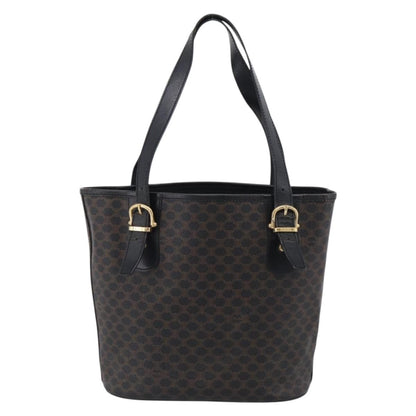 Celine C Macadam Tote PVC leather/ Macadam canvas, Black, Canvas, Shoulder Bag