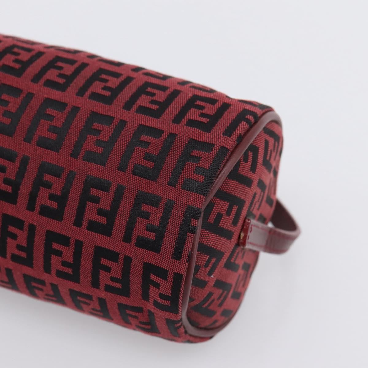 Fendi Vintage FF Zip Zucchino Canvas, Burgundy, Canvas, Shoulder Bag