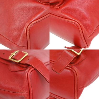 Gucci Vintage Bamboo Leather, Red, Leather, Backpack