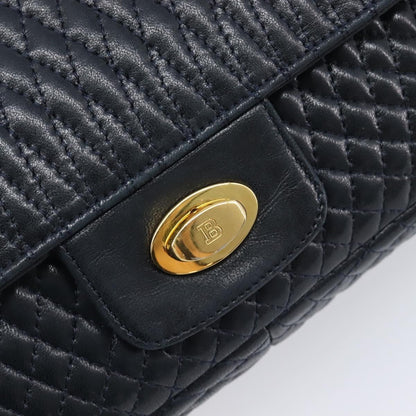 Bally Vintage Quilted Leather, Navy, Leather, Shoulder Bag