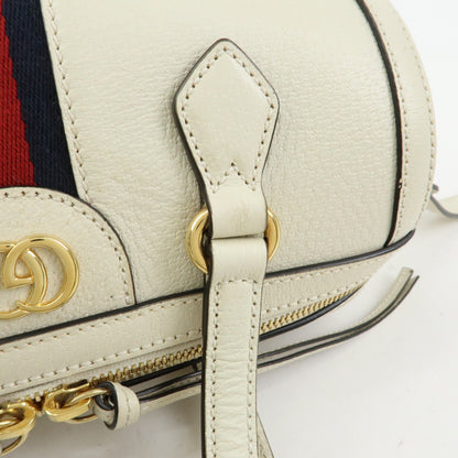 Gucci Ophidia Boston Leather, White, Leather, Handbag