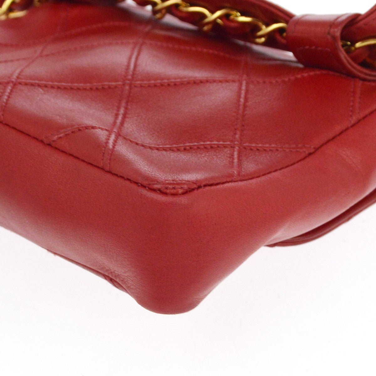 Chanel Chain Infinity Waist Quilted Lambskin, Red, Leather, Handbag
