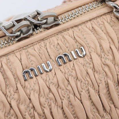 Miu Miu Shoulder Leather, Beige, Leather, Shoulder Bag