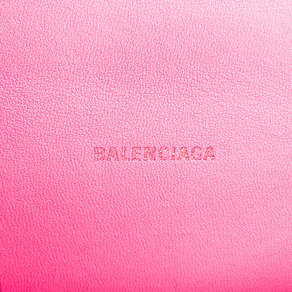 Balenciaga Hourglass Top Handle Crocodile Embossed Leather, Pink, Leather, Handbag