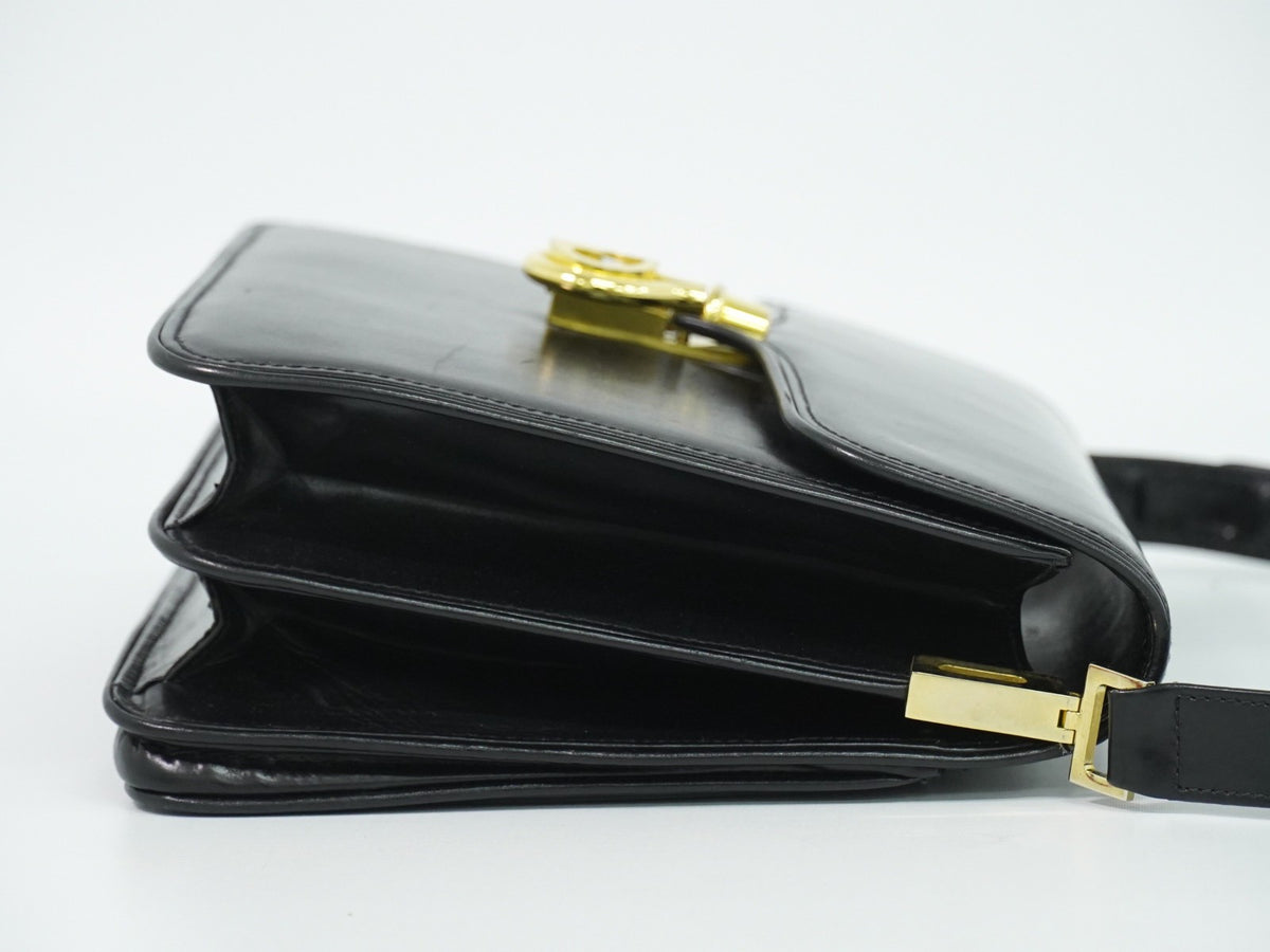 Gucci Shoulder Leather, Black, Leather, Shoulder Bag