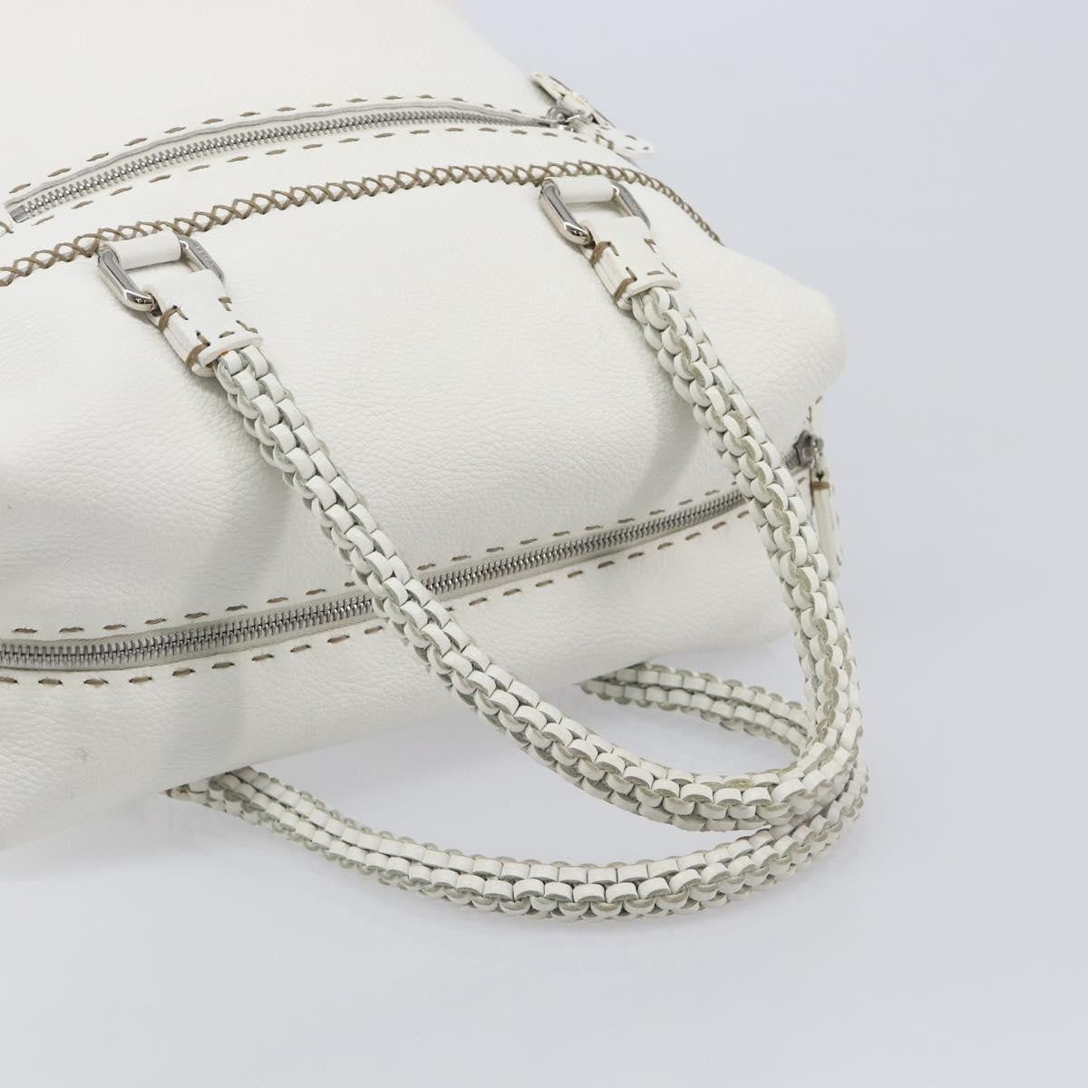 Fendi Selleria 2Bag Leather, White, Leather, Handbag