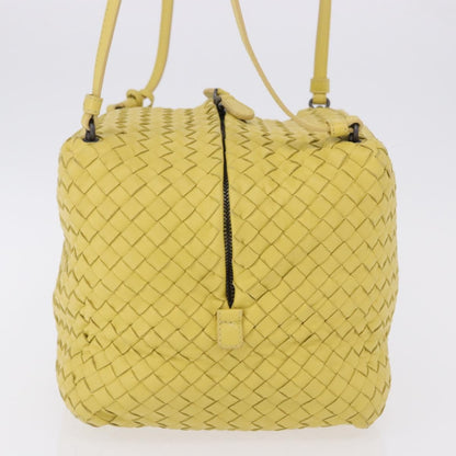 Bottega Veneta Zip Cube Messenger Intrecciato Nappa, Yellow, Leather, Shoulder Bag