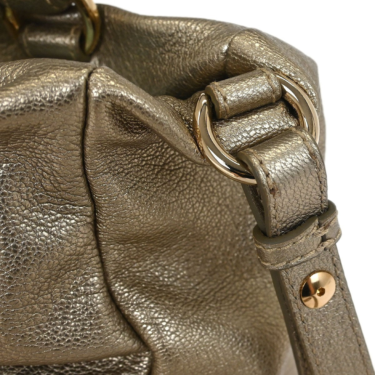 Salvatore Ferragamo Vala Leather, Gold, Leather, Handbag