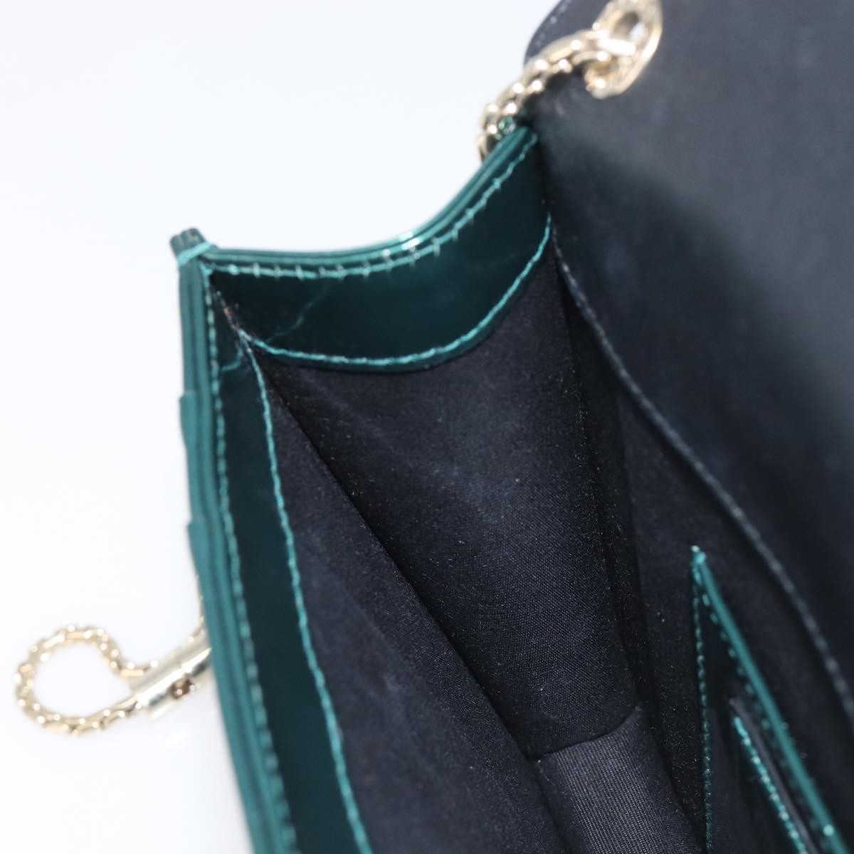 Bvlgari Serpenti Forever Patent, Green, Patent Leather, Shoulder Bag