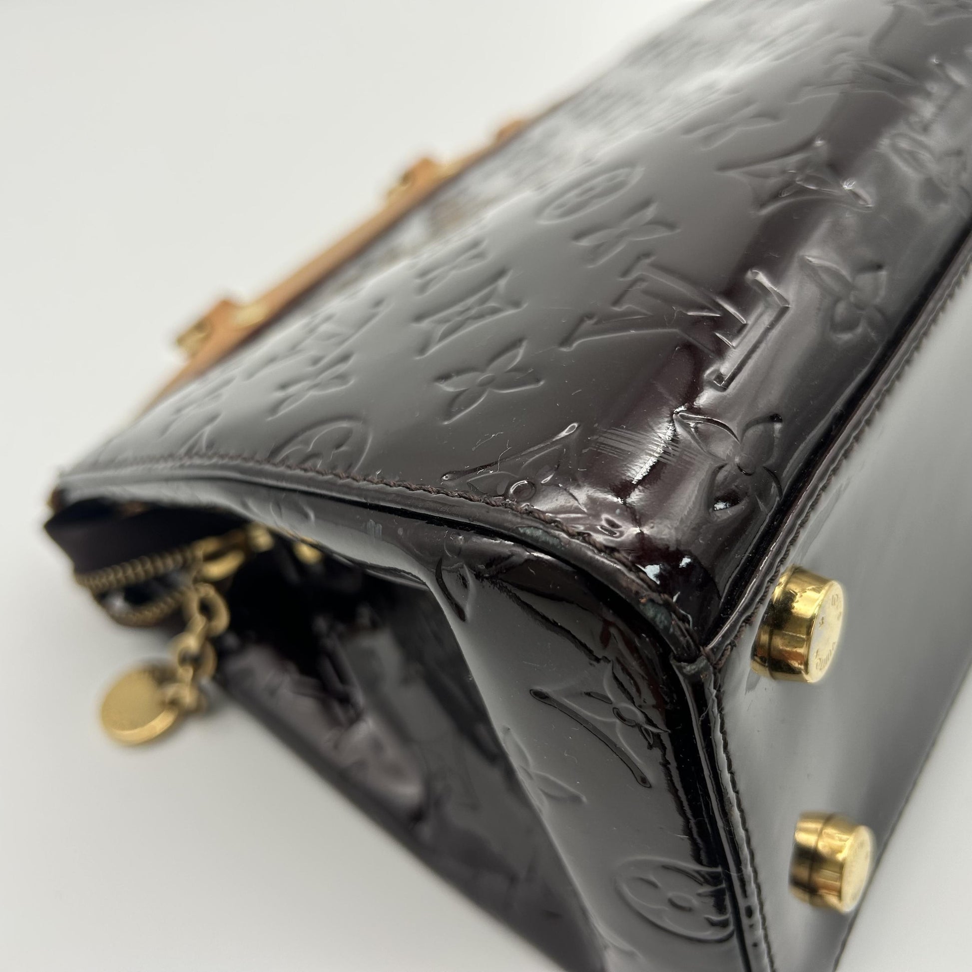 Louis Vuitton Brea Monogram Vernis, Brown, Patent Leather, Handbag