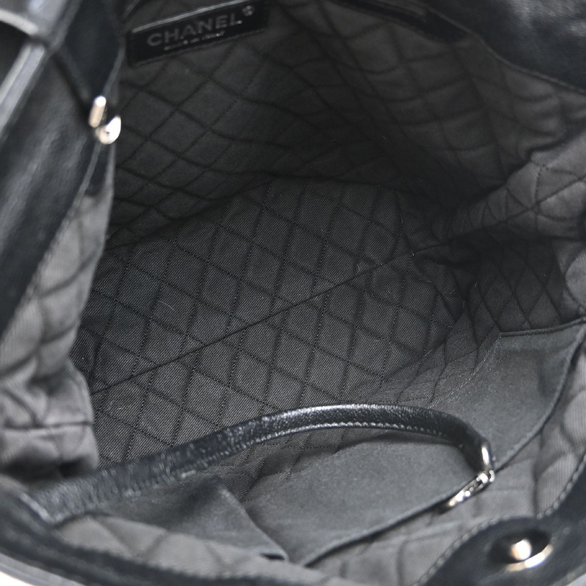 Chanel CC Tote Perforated Leather, Black, Leather, Tote Bag
