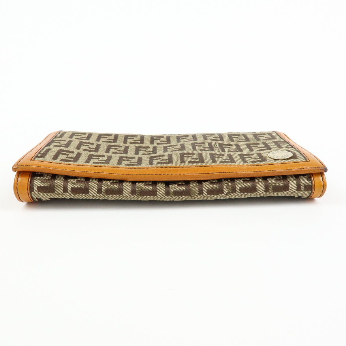 Fendi Bifold Zucca Coated Canvas, Beige, Canvas, Wallet
