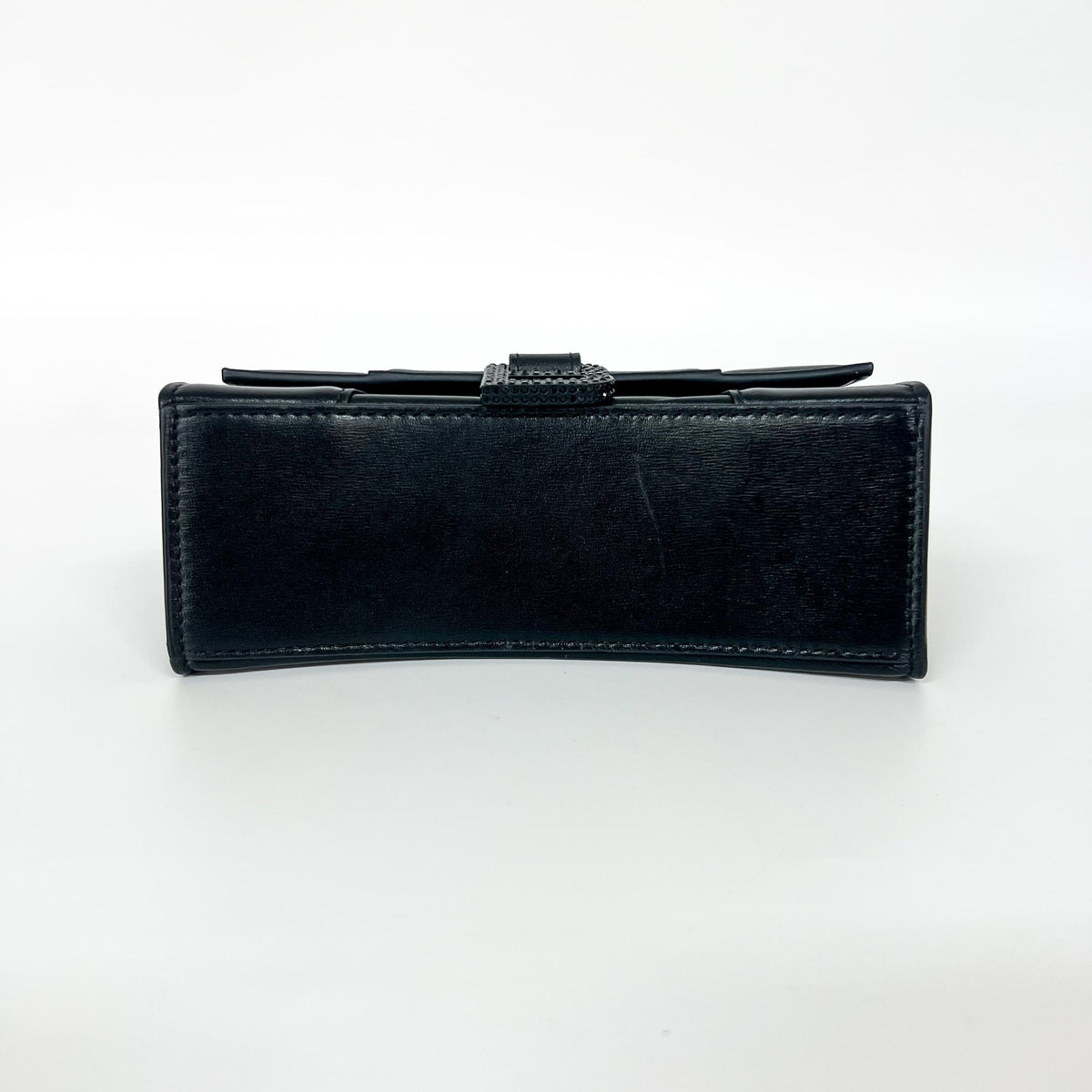 Balenciaga Hourglass Top Handle Leather with Crystals, Black, Leather, Handbag