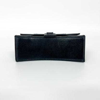 Balenciaga Hourglass Top Handle Leather with Crystals, Black, Leather, Handbag