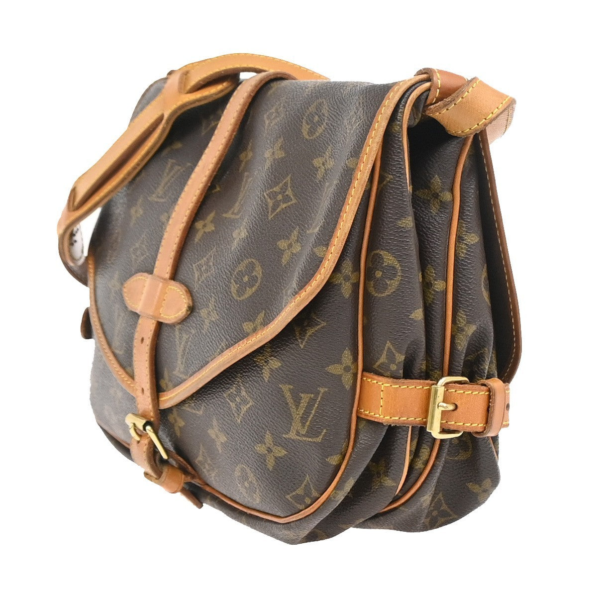 Louis Vuitton Saumur Monogram, Brown, Leather, Shoulder Bag