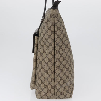 Gucci Vintage Front Pocket Tote GG Coated Canvas with Leather, Beige, Canvas, Tote Bag