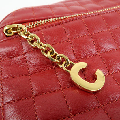 Celine C Charm Camera Quilted Leather, Red, Leather, Handbag