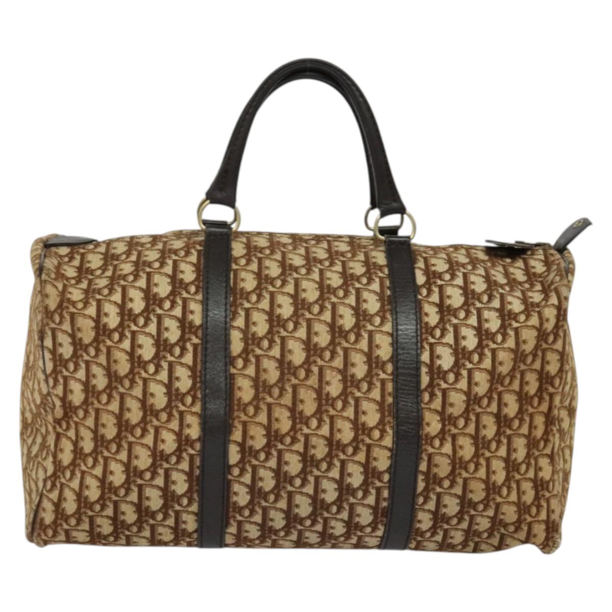 Christian Dior Vintage Trotter Boston Bag Canvas, BROWN, CANVAS, Travel bag