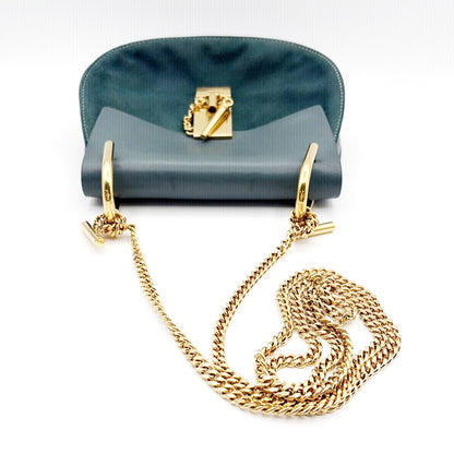 Chloe Drew Crossbody Bag Leather and Suede, Blue, Suede, Crossbody Bag