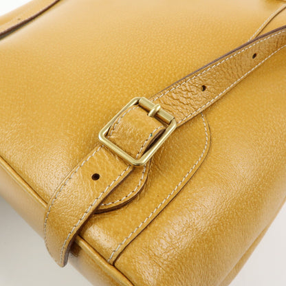 Gucci Vintage Bamboo Leather, Yellow, Leather, Backpack