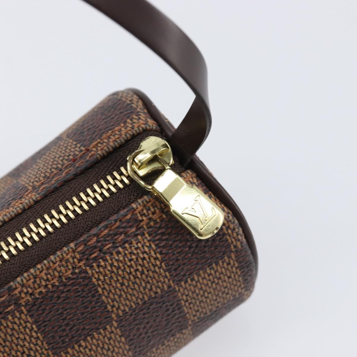Louis Vuitton Papillon Pochette Damier Ebene, Brown, Canvas, Clutch