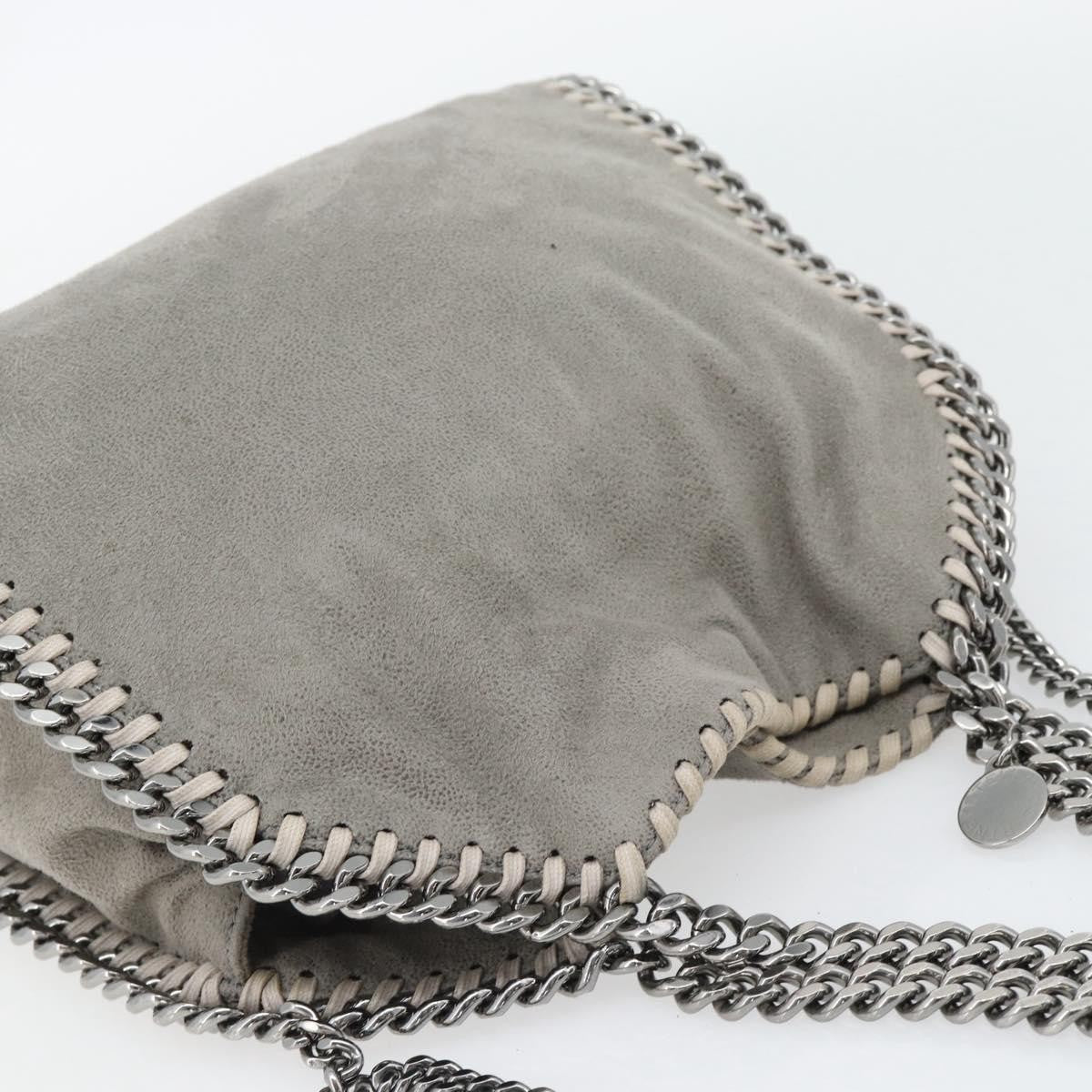 Stella McCartney Falabella Fold Over Shaggy Deer, Gray, Polyester, Shoulder Bag