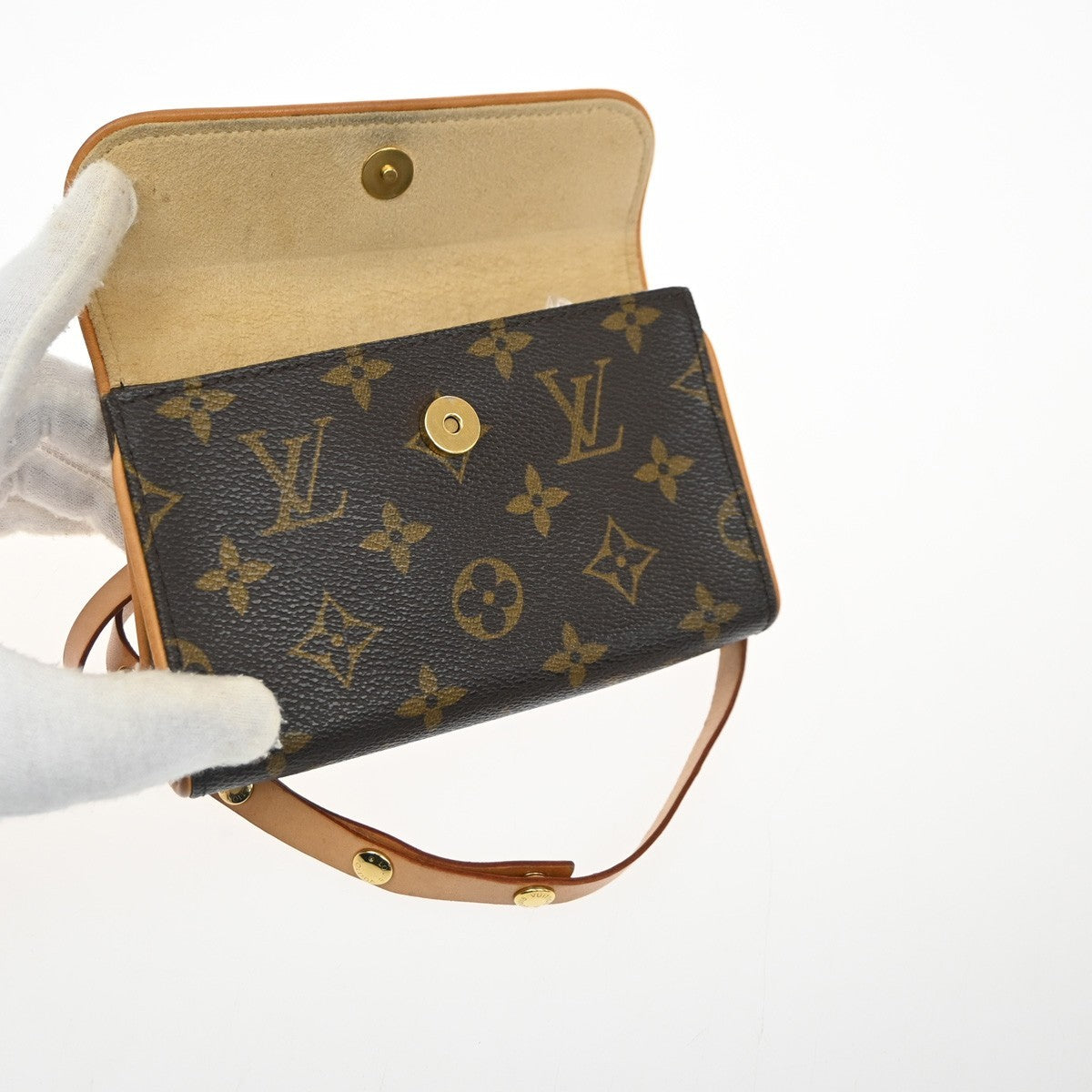 Louis Vuitton Florentine Pochette Damier, Brown, Canvas, Clutch