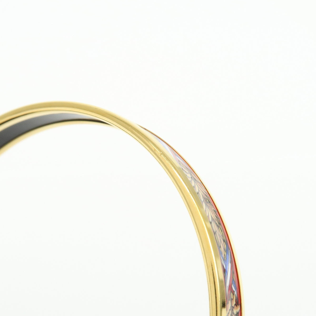 Hermes Bangle Printed Enamel, Gold, Gold Plated, Bracelet