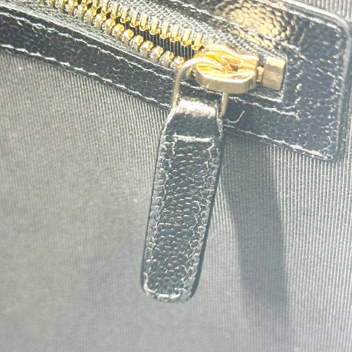 Chanel Golden Class O Case Clutch Quilted Caviar, Black, Leather, Clutch