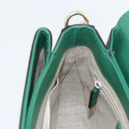 Gucci Interlocking Chain Leather, Green, Leather, Shoulder Bag