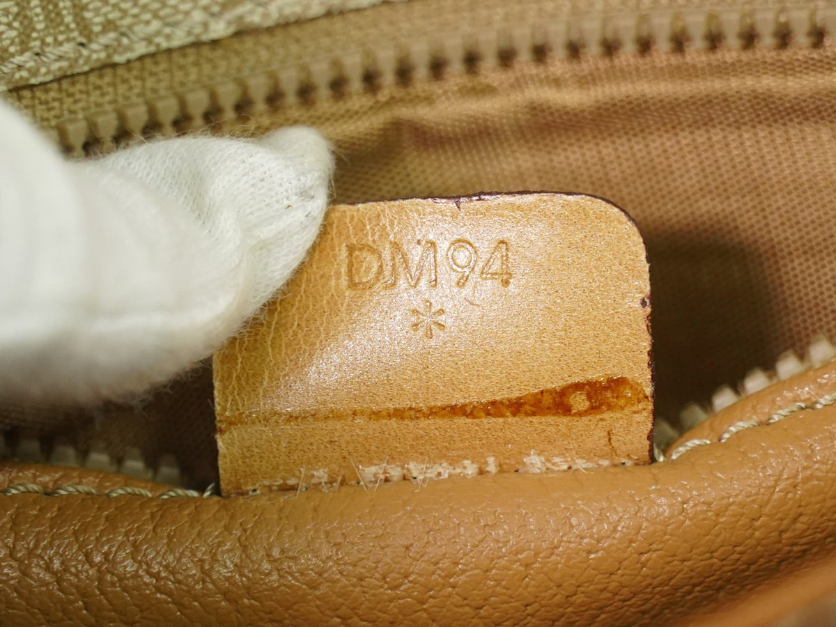 Celine Vintage Macadam Canvas and Leather, Beige, Canvas, Shoulder Bag