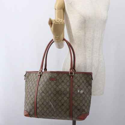 Gucci Joy Plus Tote GG Coated Canvas with Leather, Beige, Canvas, Tote Bag